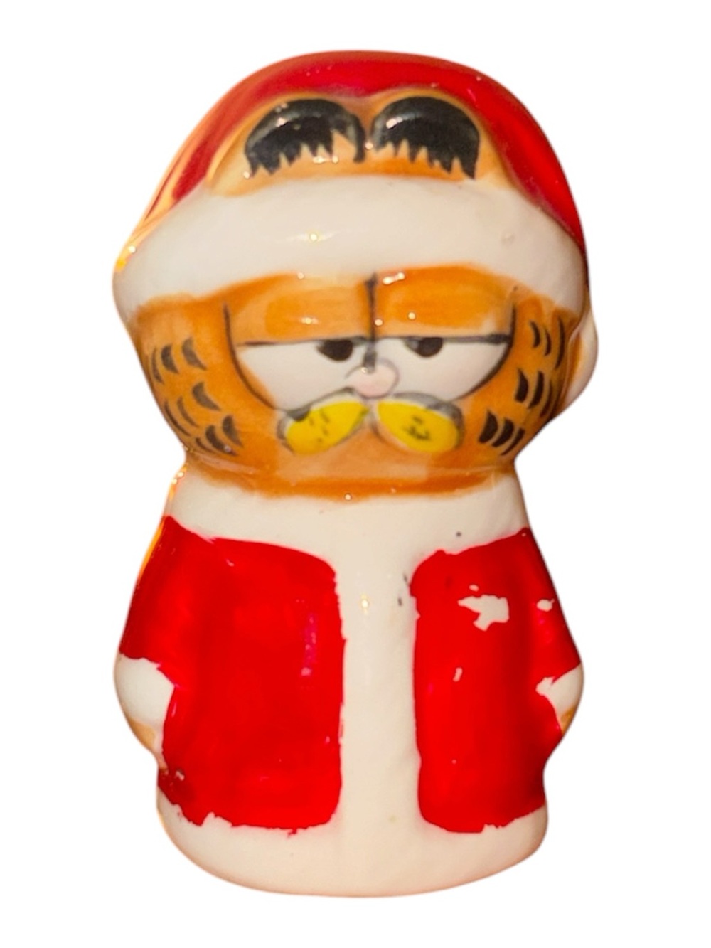ENESCO "GARFIELD SANTA CLAUS" CERAMIC THIMBLE" 1978
